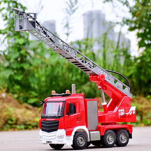 大号山姆消防车 可喷水升降男孩救援119玩水模型吉普警车儿童玩具