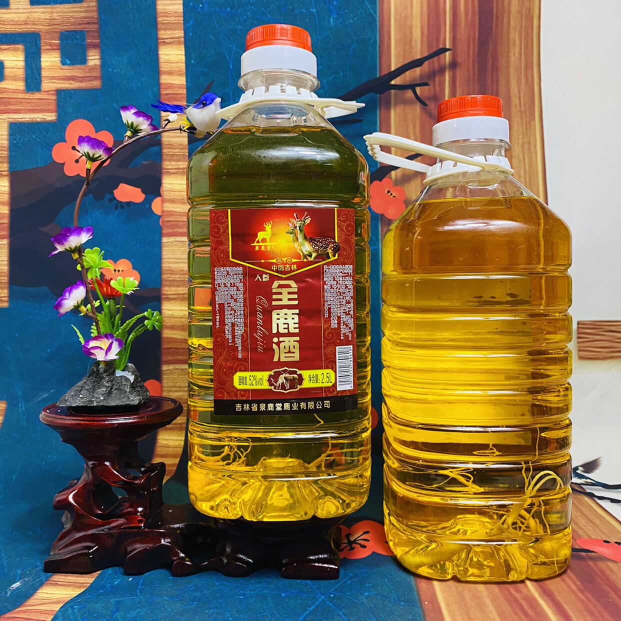 包邮全鹿酒人参药材泡酒枸杞男性配方5斤一桶52度