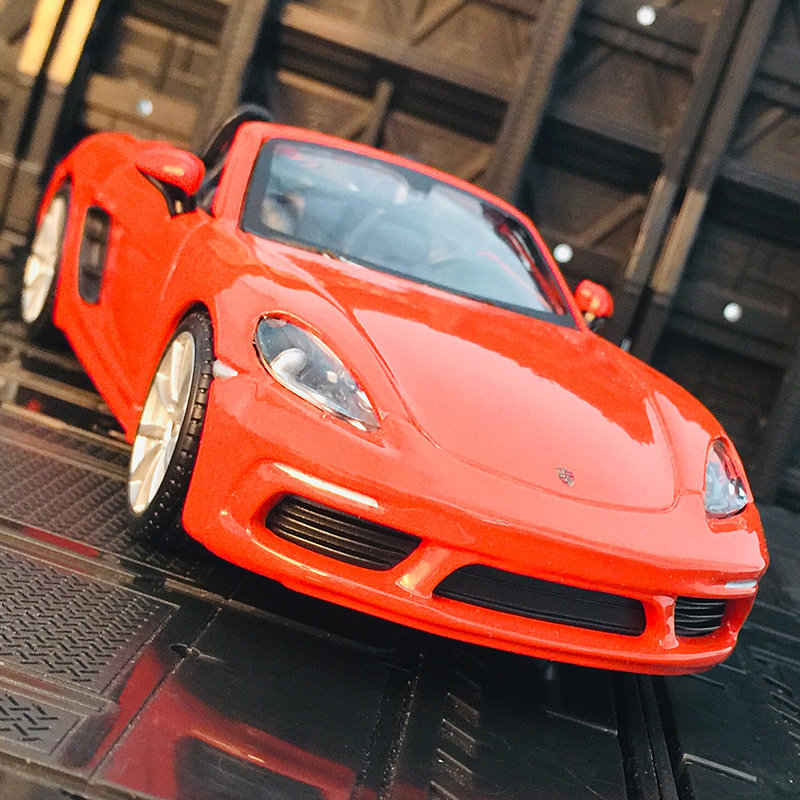 送男生礼物仿真保时捷porsche 718 boxster 敞篷跑车模型摆件收藏