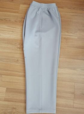 定制中小学生校服裤子浅灰净版加绒宽松加厚运动休闲长裤