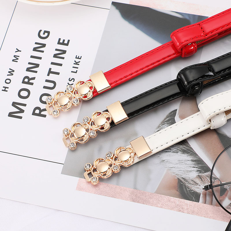 简约配裙子时尚风腰链红色皮带