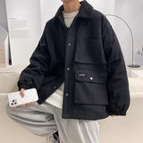 2020棉服男宽松羊羔毛外套港风棉衣冬加厚加绒M1912P120控158，男装棉衣，电商A157