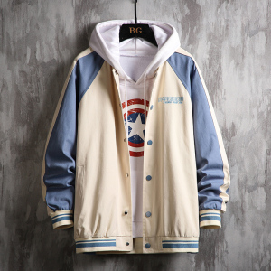 2021棒球服外套男ins港风潮牌宽松撞色夹克韩版潮上衣 J8011 P85图片