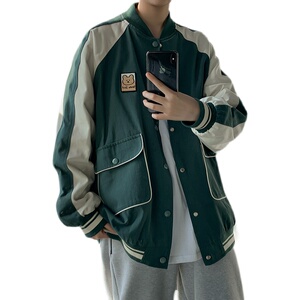 男外套棒球服韩版春季衣服2025新款春秋百搭夹克 J216 P90 控118图片