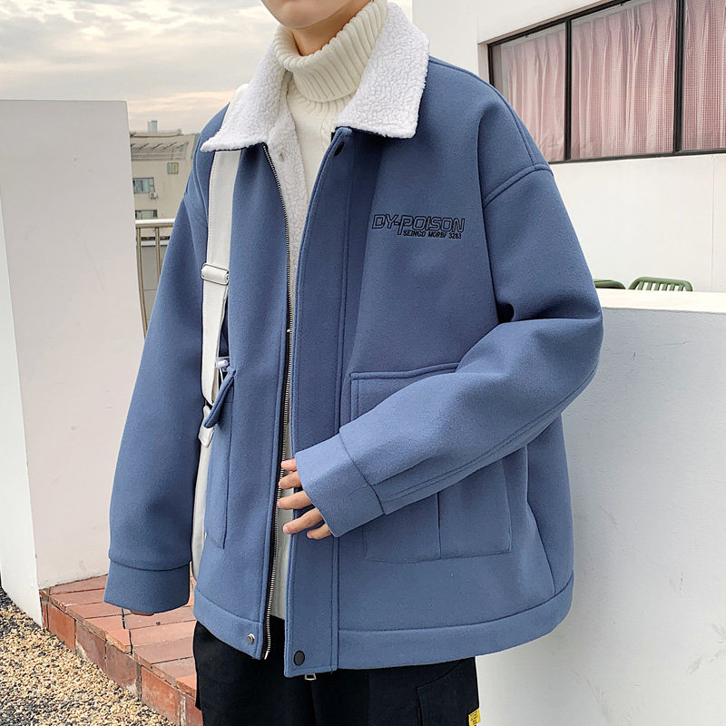 毛呢大衣男冬季外套羊羔毛加厚保暖呢子风衣宽松M1911P115控158,男装风衣,电商A157