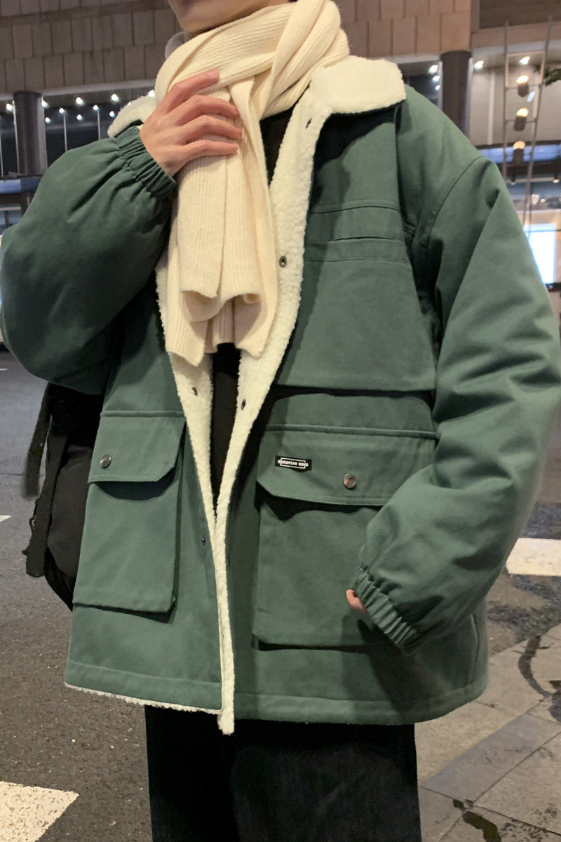 2020棉服男宽松羊羔毛外套港风棉衣冬加厚加绒M1912P120控158,男装棉衣,电商A157