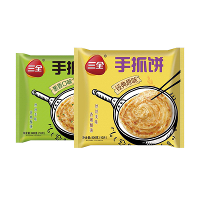 三全速冻千丝手抓饼桶装