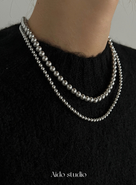 网红同款正圆施家真多麻珍珠项链女高级设计感轻奢小众时尚颈链潮