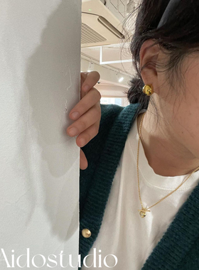 时尚人气ins博主fever同款百搭金球耳环女小众设计感高级耳钉耳饰