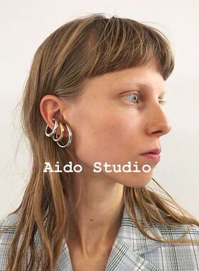 韩国设计师portrait 男女同款无洞耳环耳挂耳饰小众ins