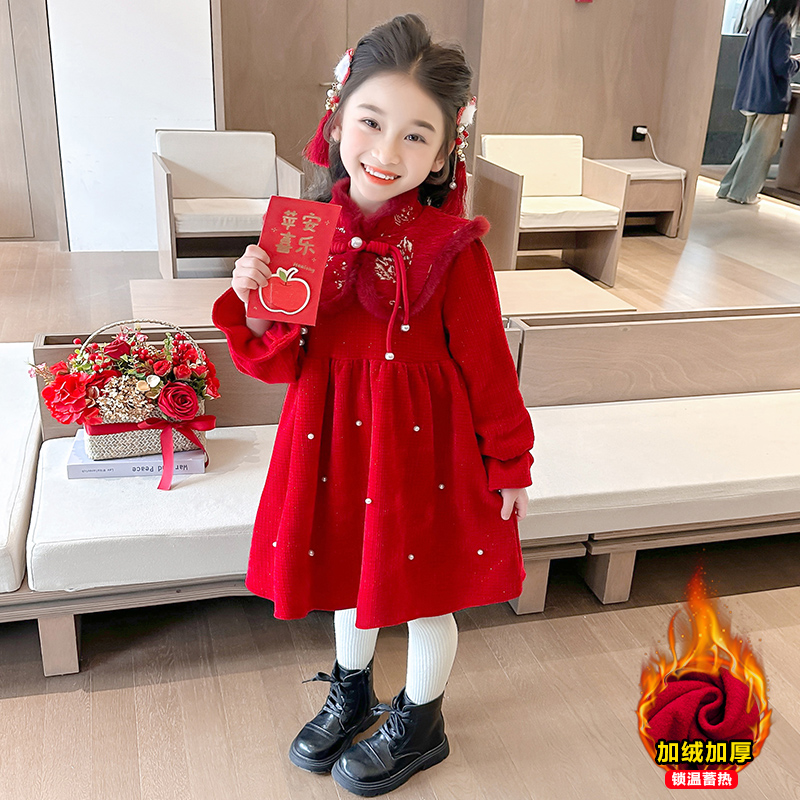 AGLFLIN女童连衣裙秋冬季