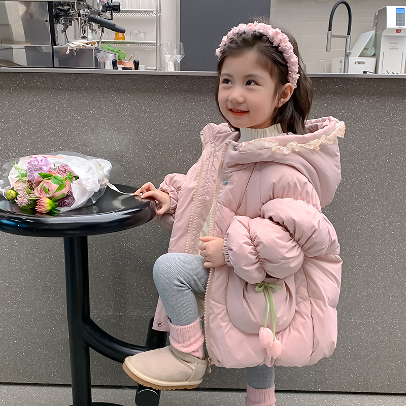 AGLFLIN女童羽绒服冬中长款外套