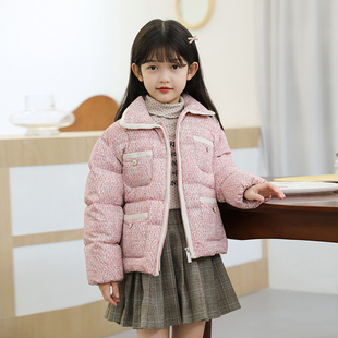 AGLFLIN中大童儿童羽绒服2025冬季新款小香风外套女童羽绒服短款