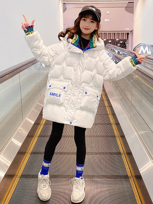 女童冬季加绒加厚羽绒棉服外套