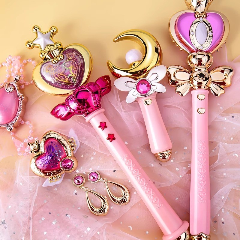 小伶魔法世界2欧若拉公主魔法变身器发光魔法棒之心魔仙水晶玩具