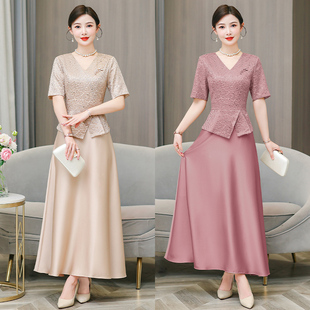2026新款丈母娘婚礼妈妈婚宴礼服喜婆婆装连衣裙修身平时可穿夏季