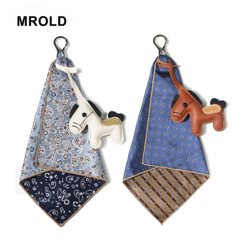 MROLD老钱风皮革小马方巾包挂件