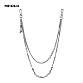 MROLD嘻哈双层珍珠裤 链腰链亚文化可拆卸不锈钢腰链ins裤 子挂链
