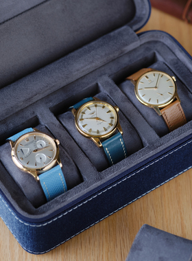 简约牛仔布手表收纳盒 多表位腕表收藏 便携旅行手表包 Watch Box