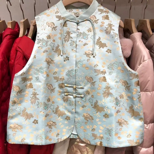 2025年春新品新中式梨花庄专柜正品新中式国风人丝盘扣马甲上衣