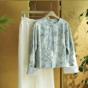 2025年新品梨花庄专柜民族风复古国风宽松大码印花高端新中式外套