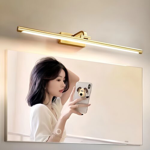 轻奢铜色镜前灯简约浴室柜现代led卫生间洗脸盆镜子灯墙壁照画灯
