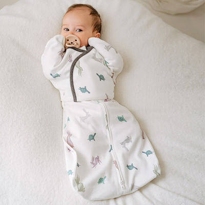 nestdesigns新生儿婴儿防惊跳包裹睡袋纯棉单层投降式襁褓宝宝防
