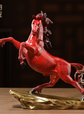 大明铜匠生肖马铜摆件工艺品家居客厅玄关办公室装饰品开业乔迁新