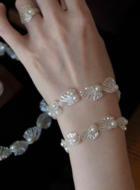 法式复古气质优雅米珠手链 独特轻奢珍珠手作高颜值手饰女 送礼物