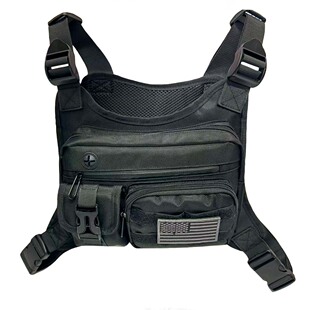 德毅营户外出行机车骑行骑士胸包军迷战术机能马甲背心包胸前挂包
