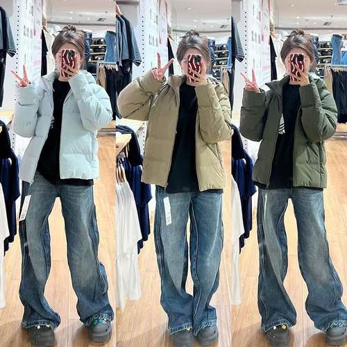 无缝羽绒连帽外套保暖休闲