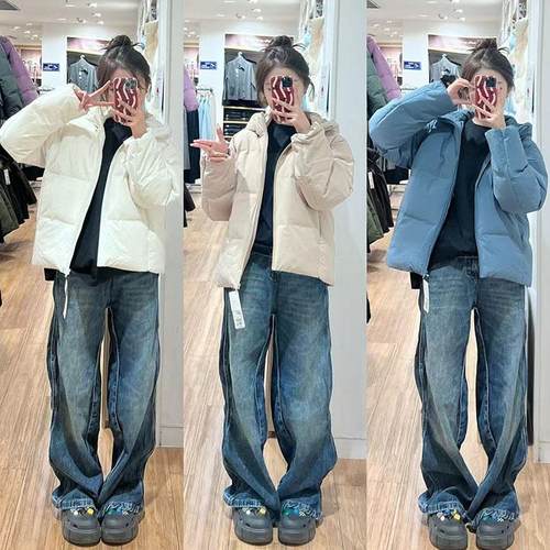 常规压胶无缝羽绒连帽外套