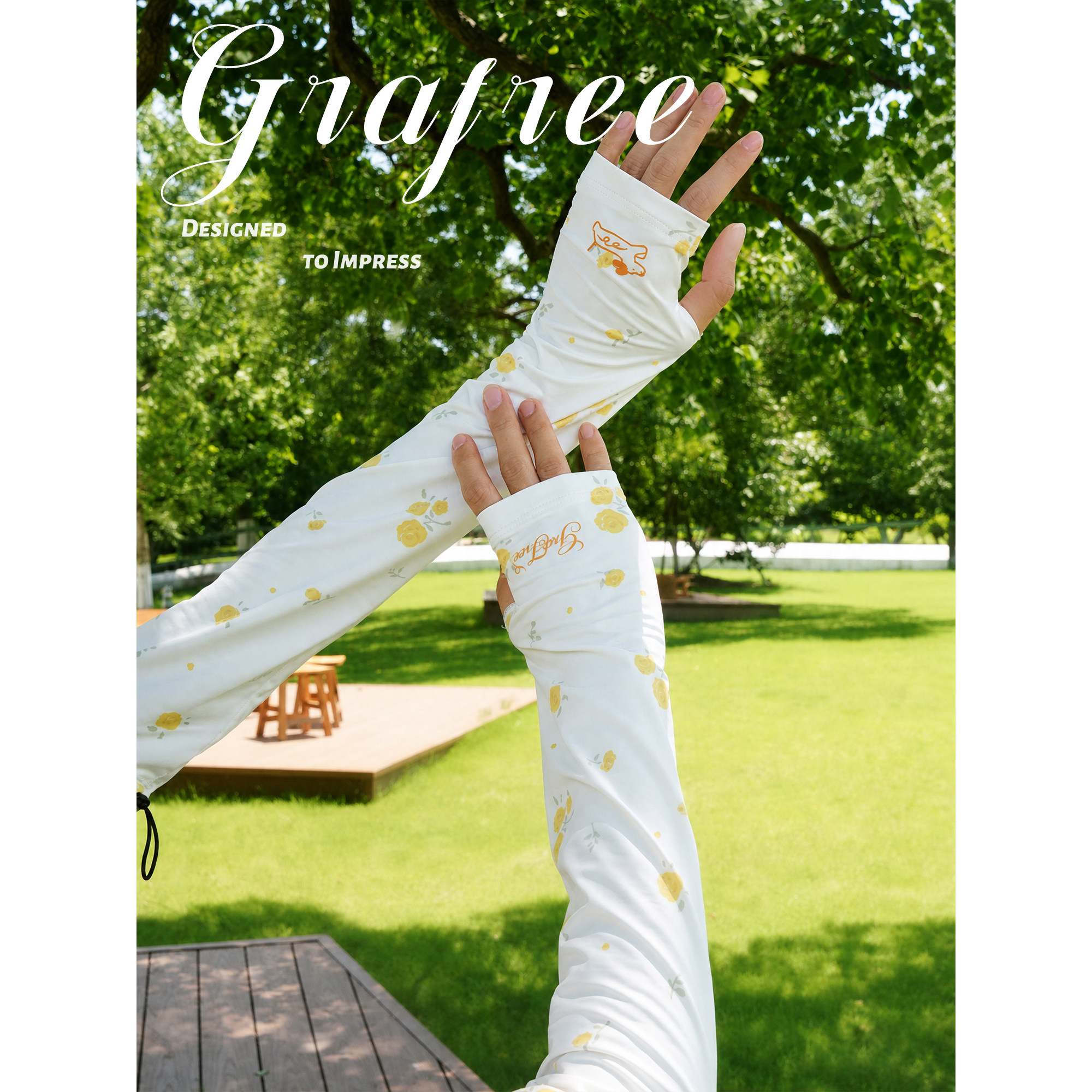 GraFree防晒冰袖女夏季女生开车骑行防紫外线冰丝户外防晒袖套女