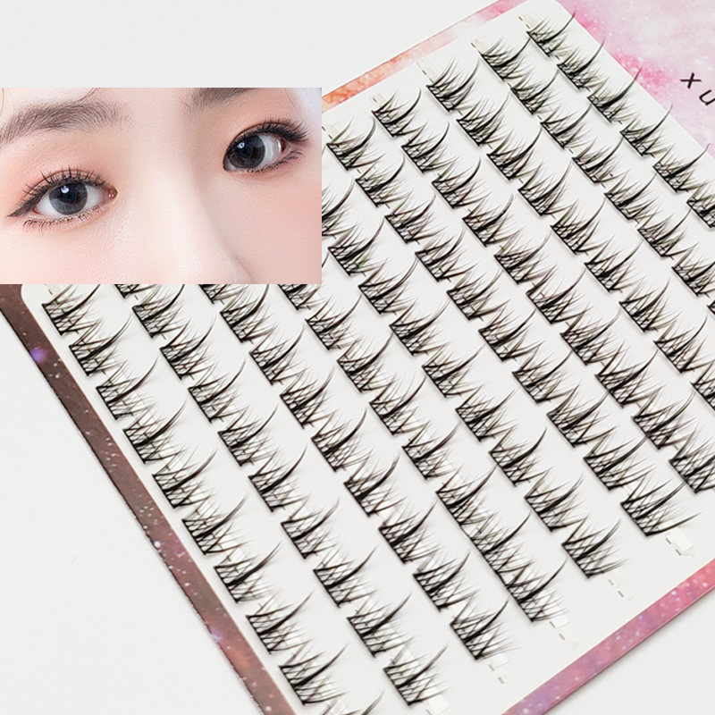 分段式单簇懒人三部曲自然卷翘仿真学生自嫁接假睫毛初学者眼睫毛