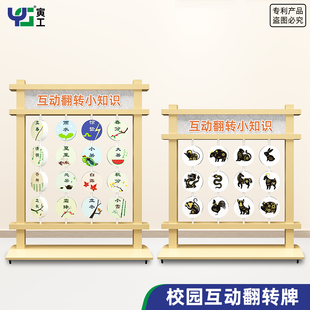 翻转牌互动景墙幼儿园翻板墙儿童乐园科普知识装置安全学校翻翻乐