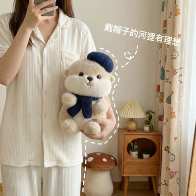 可爱河狸小松鼠毛绒公仔