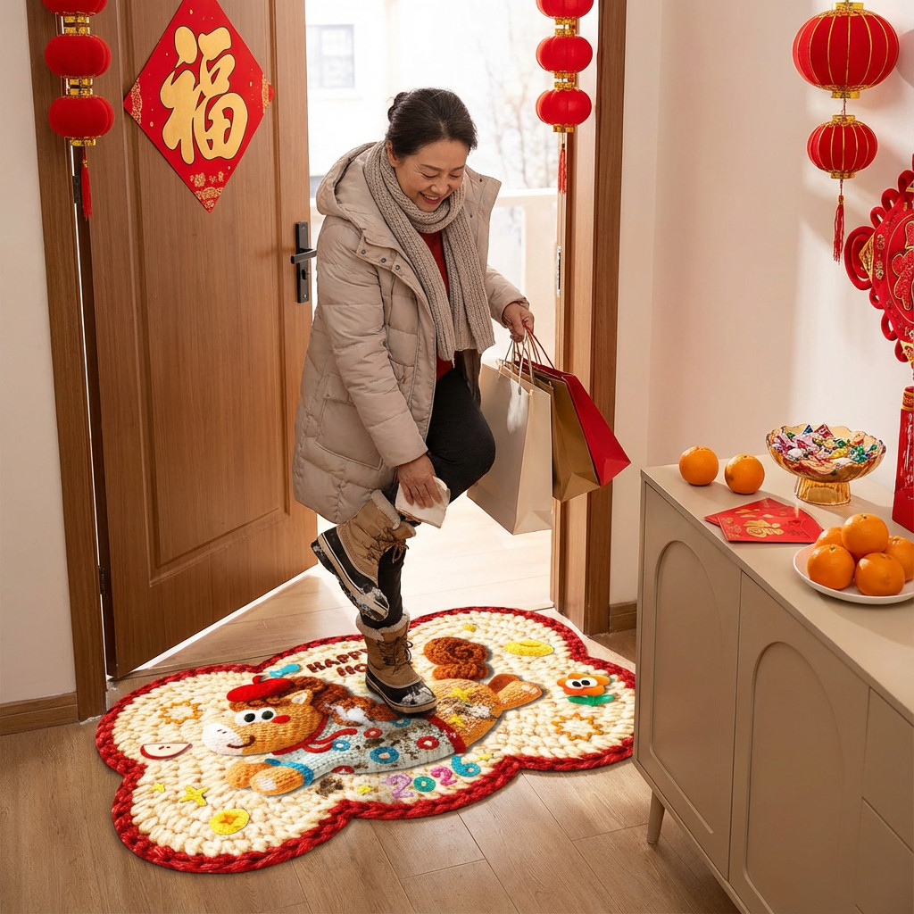 2026新款马年新年入户地垫过年装饰防滑地垫春节氛围场景布置地毯,居家布艺,入户地垫,淘宝优惠券,粉丝福利购,淘宝优惠卷