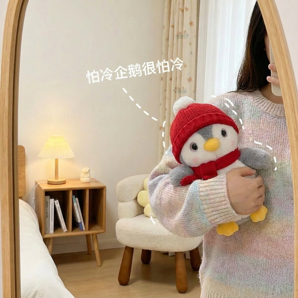 软萌企鹅毛绒玩偶圣诞礼物