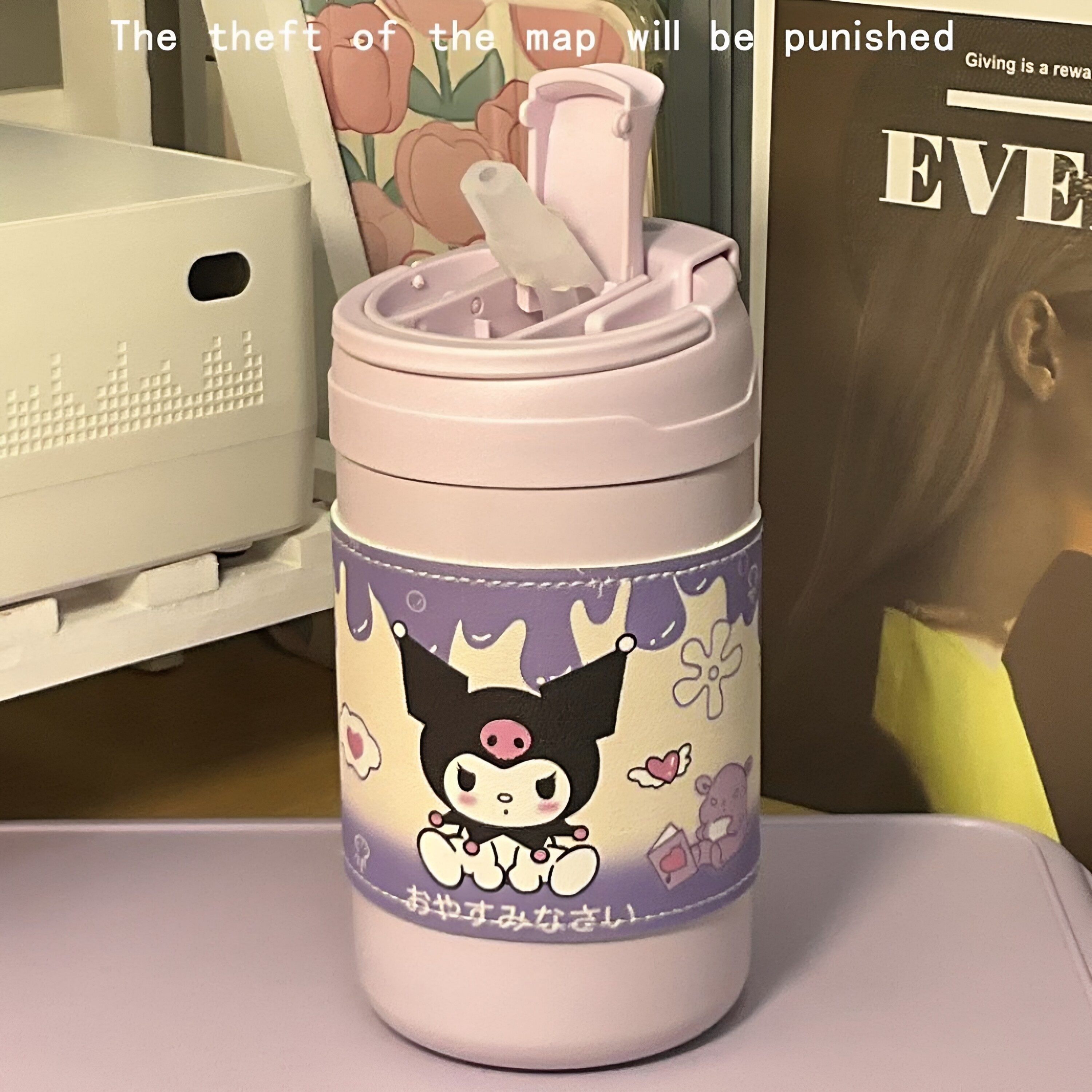 卡通小狗水杯女生颜值可爱保温杯不锈钢学生大容量带吸管便携杯子