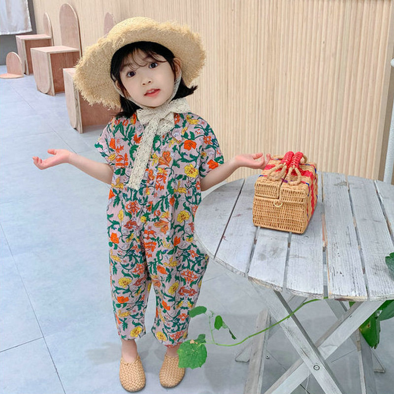 女童连衣裤碎花韩版连身衣连体服连身衣/爬服/哈衣