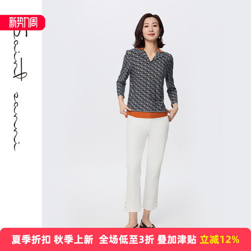 春夏印花时尚舒适短款女衬衫
