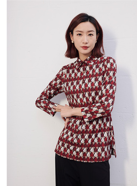 圣轩尼春秋多色水滴时尚舒适百搭优雅气质衬衫w185