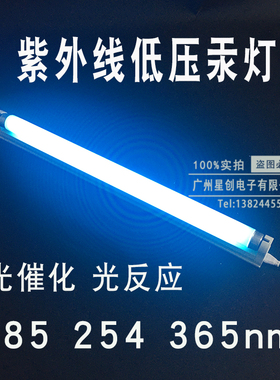 紫外线低压汞灯185nm254nm光催化实验用即插即用底压降解化学合成