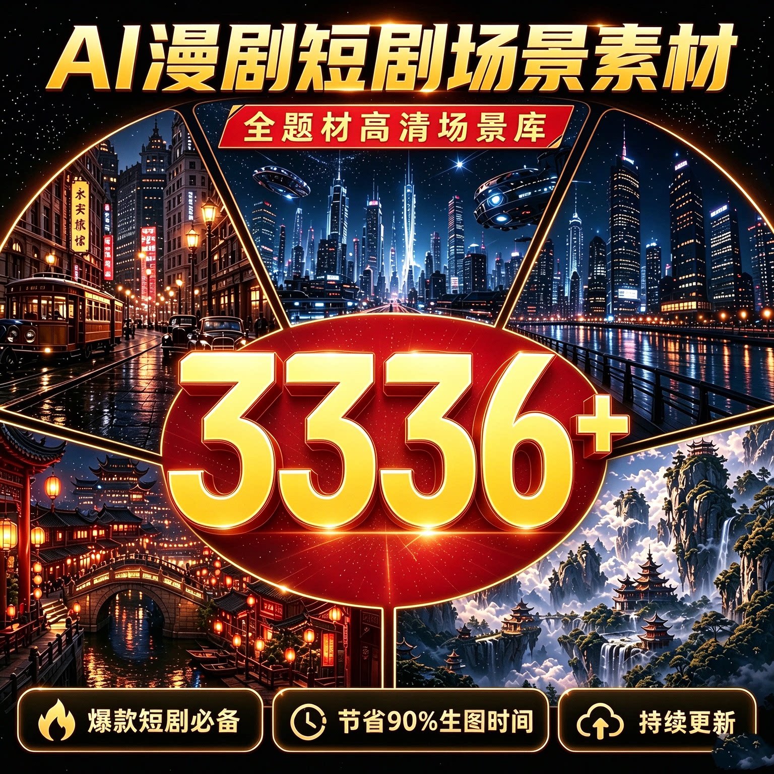 AI动漫剧短剧人物场景素材模型