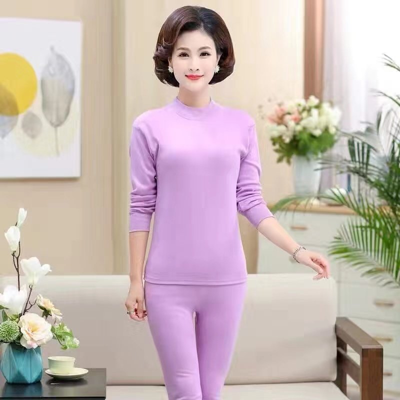四五十岁女人纯棉秋衣秋裤妈妈休闲运动保暖内衣中年妇女全棉毛衫