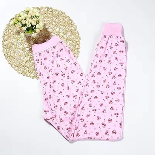 老太太纯棉保暖睡裤 秋冬季 女舒适 单件薄老人居家长裤 奶奶高腰秋裤