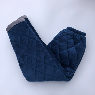 200斤老人胖爸爸法兰绒夹棉家居裤 男冬加肥大码 睡裤 爷爷加厚棉裤