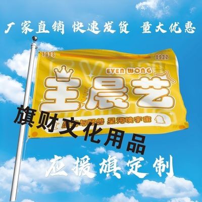 王晨艺应援大旗定制旗帜王晨艺户外演唱会大旗音乐节大旗明星旗帜