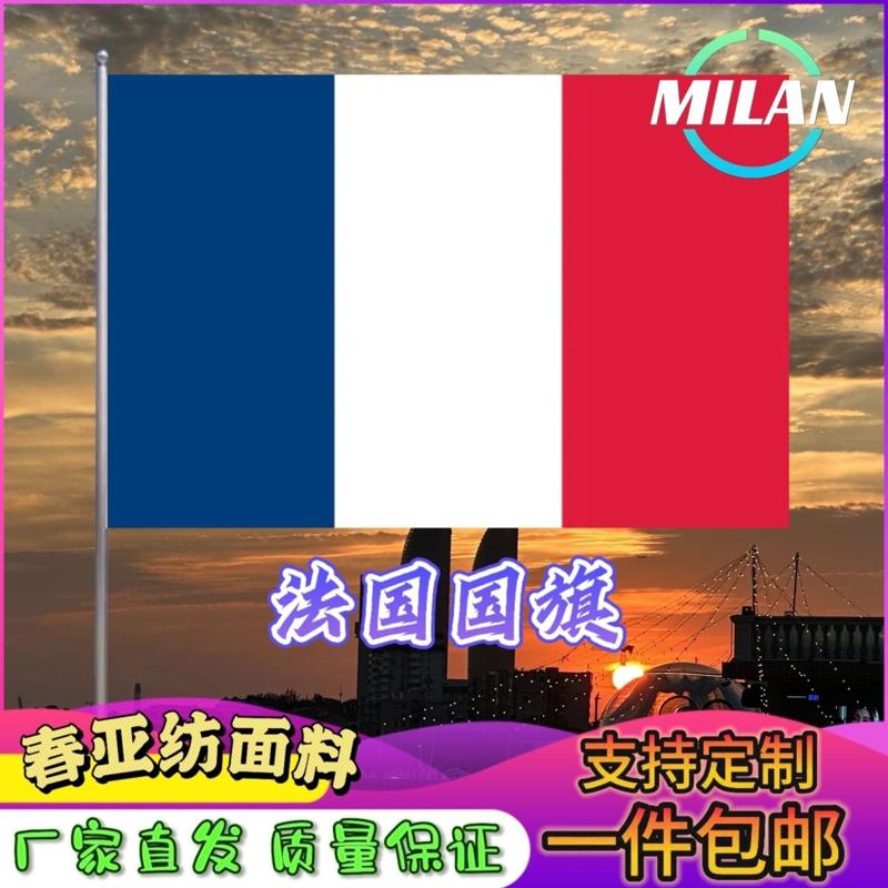 法国国旗尺寸2345678号法国手摇旗世界国旗中美英法德国俄罗斯旗