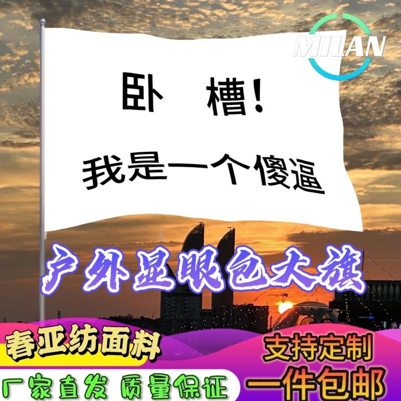 显眼包大旗定制文案 摇滚音乐节大旗 显眼包户外爬山挥舞旗帜